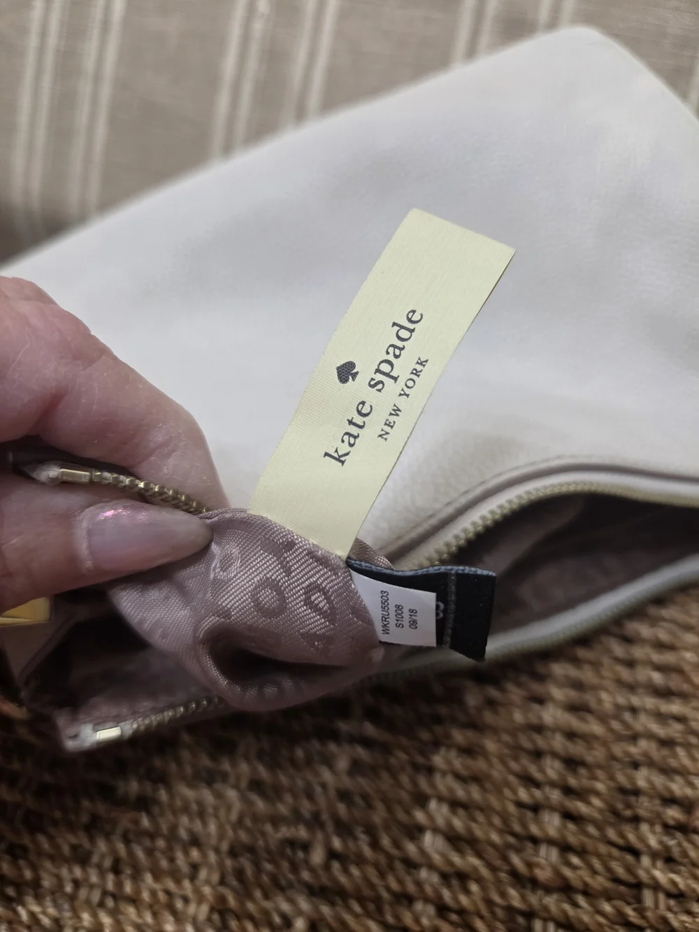 Kate Spade New York White Pebbled Crossbody Bag
